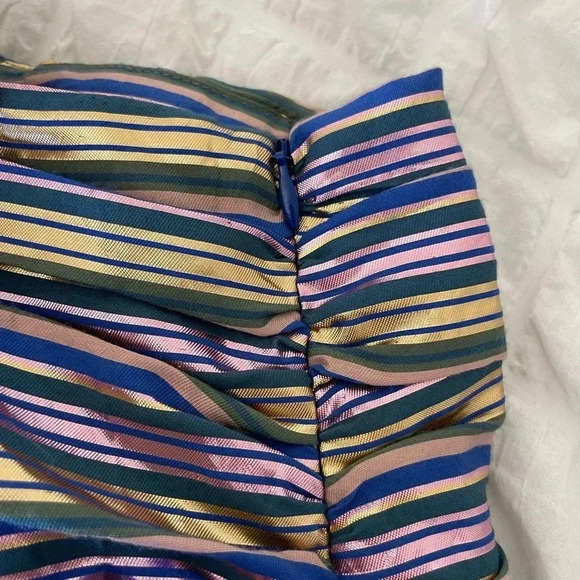 Zara metallic stripe puff Blogger favorite mini skirt - Picture 11 of 12